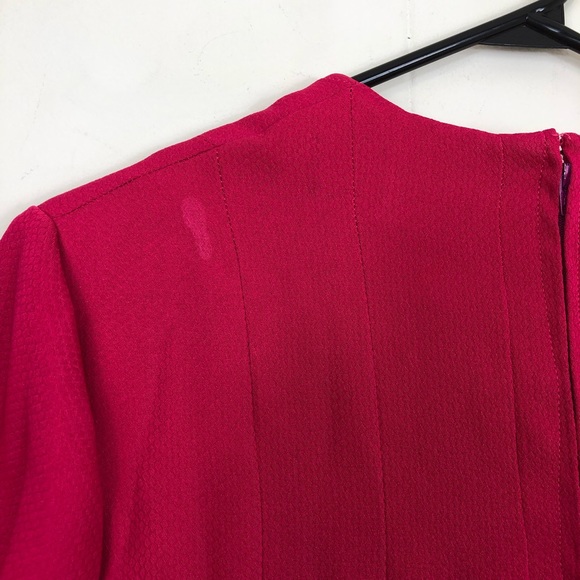 Vintage Hot Pink Pleated Dress Sz M - Picture 10 of 13